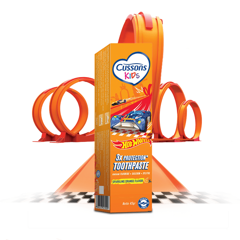 Hot wheels Pasta Gigi Sparkling Orange 45gr Cussons Kids Indonesia